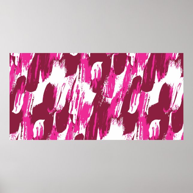 Cool rosa Pinselstriche, modern, nahtlos Poster (Vorne)