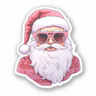 Cool rosa Weihnachtsmatte und Sonnenbrille Aufkleber