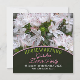 Cool Rosa weiße Blume Housewarming Garden Party Einladung