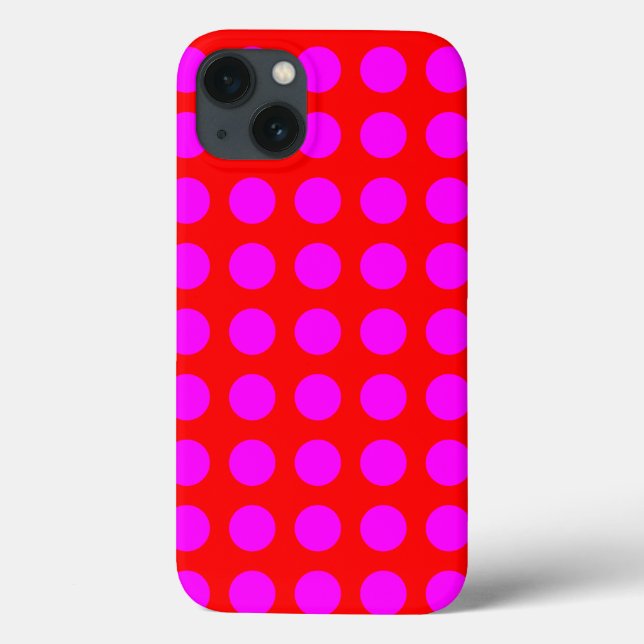 Cool Rot und Magenta Dots Gemustert Case-Mate iPhone Hülle (Rückseite)