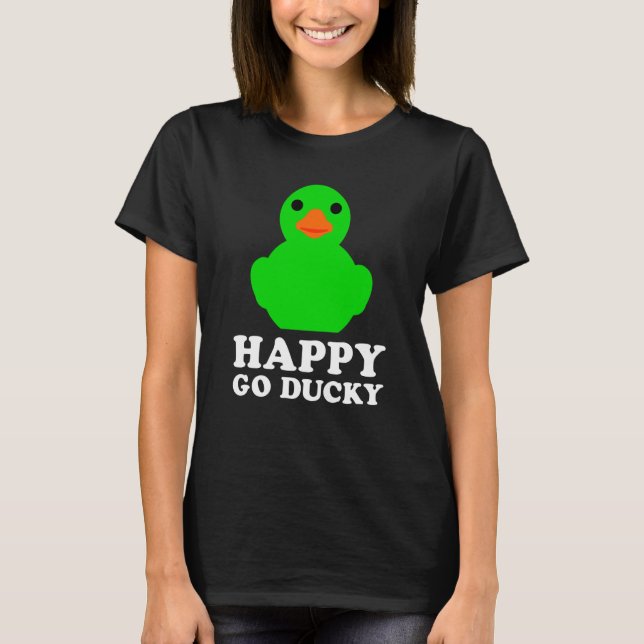 Cool Rubber Duck Lucky Ducky Quack Cute Animal Gra T-Shirt (Vorderseite)
