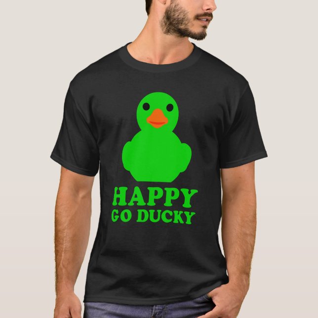 Cool Rubber Duck Lucky Ducky Quack Cute Animal Gra T-Shirt (Vorderseite)