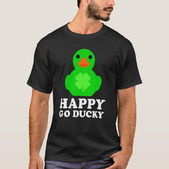 Cool Rubber Duck Lucky Go Ducky St Patrick's Day   T-Shirt (Vorderseite)