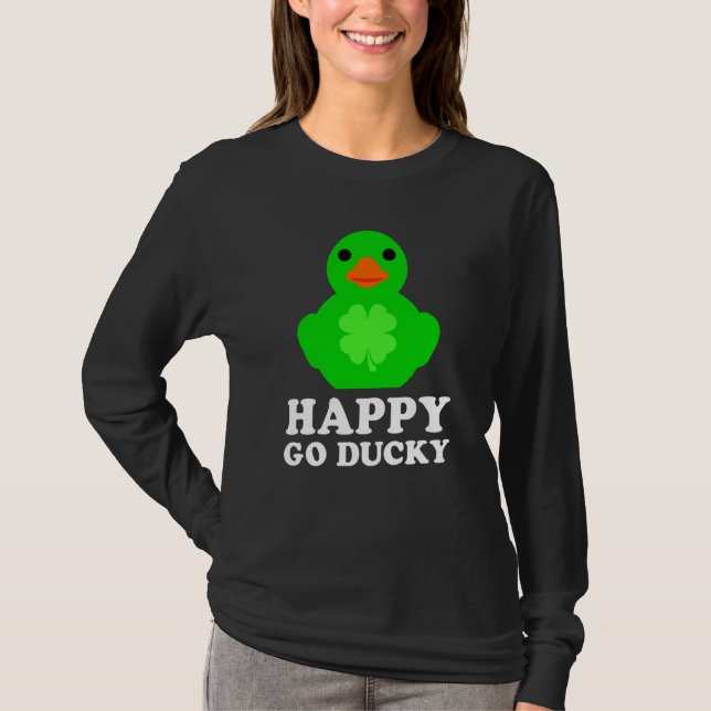Cool Rubber Duck Lucky Go Ducky St Patrick's Day   T-Shirt (Vorderseite)