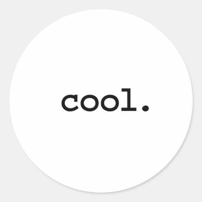 cool. runder aufkleber (Vorderseite)