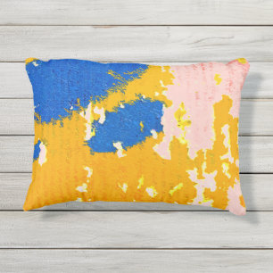 COOL Rustikale abblätternde Farbe Orange Gelb Blau Kissen Für Draußen