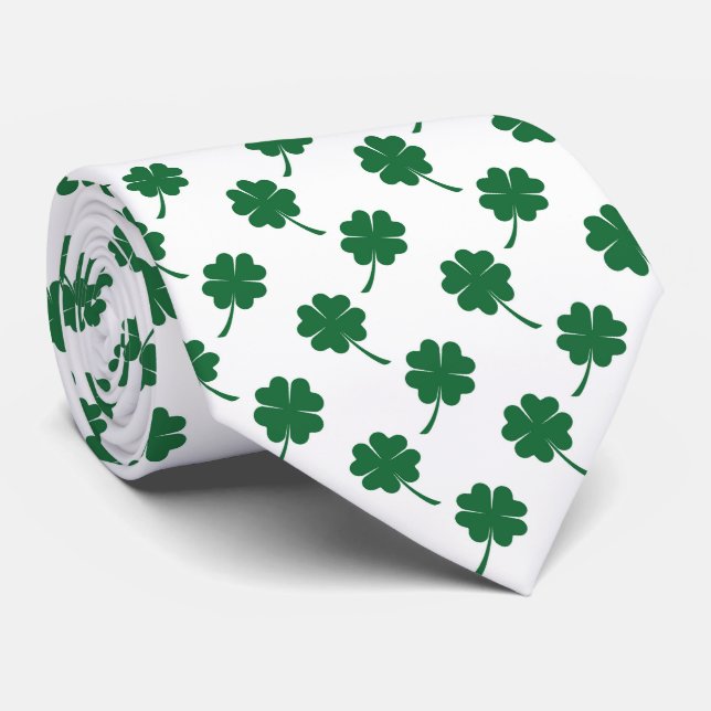 Cool Saint Patrick's Day four leaf clover  Krawatte (Gerollt)