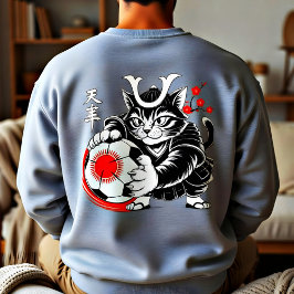 Cool Samurai Cat Soccer For Anime & Art Lovers Sweatshirt
