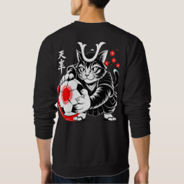 Cool Samurai Cat Soccer For Anime & Art Lovers Sweatshirt