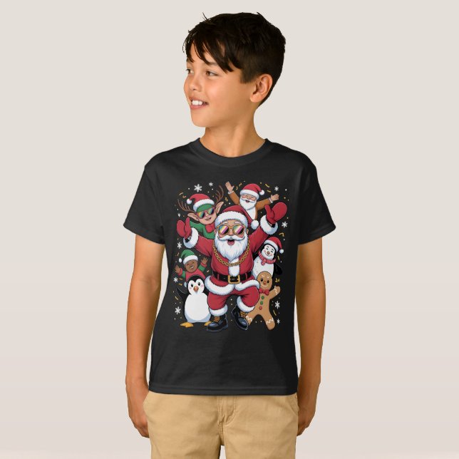 Cool Santa and Friends Christmas Party T-Shirt (Vorne ganz)