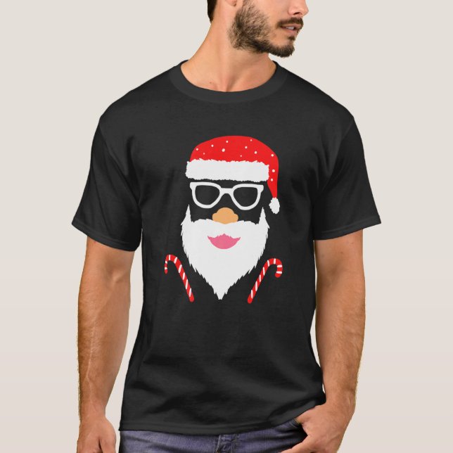 Cool Santa Claus Costume Merry Xmas Party T-Shirt (Vorderseite)