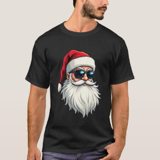 Cool Santa Claus Face Retro Sunglasses Christmas M T-Shirt