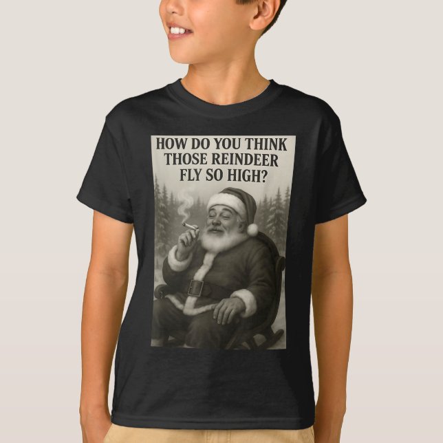 Cool Santa Claus Smoking Weed Christmas Quote  T-Shirt (Vorderseite)