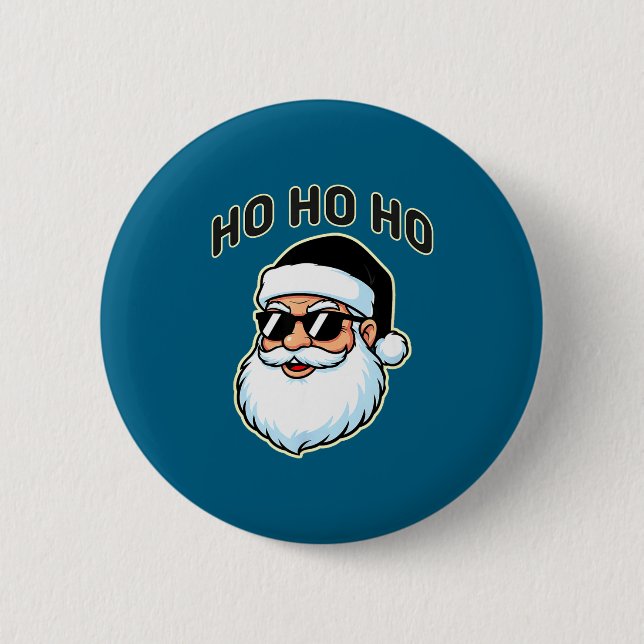 Cool Santa In Black Hat Sungles Graphic 2  Button (Vorderseite)