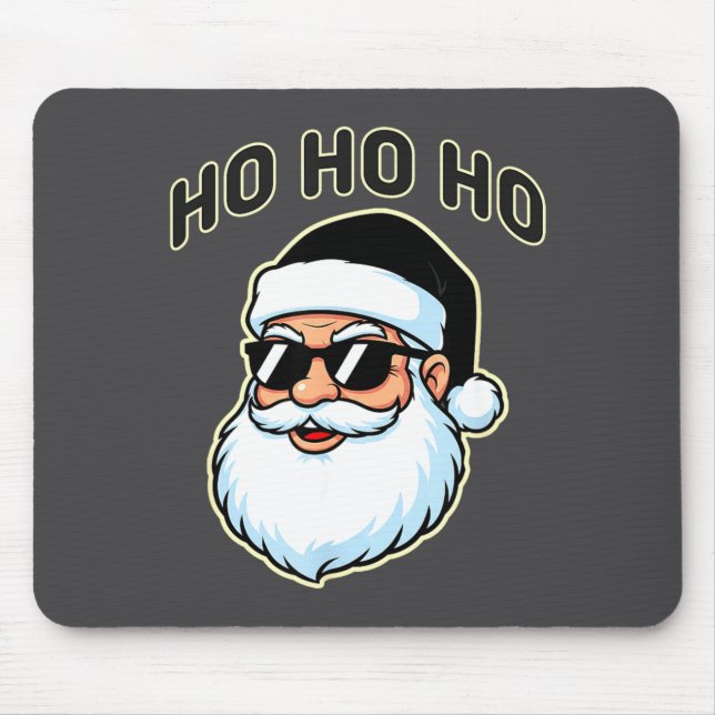 Cool Santa In Black Hat Sungles Graphic 2  Mousepad (Vorne)