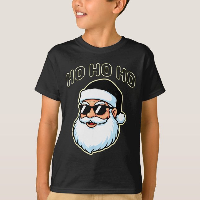 Cool Santa In Black Hat Sungles Graphic 2  T-Shirt (Vorderseite)