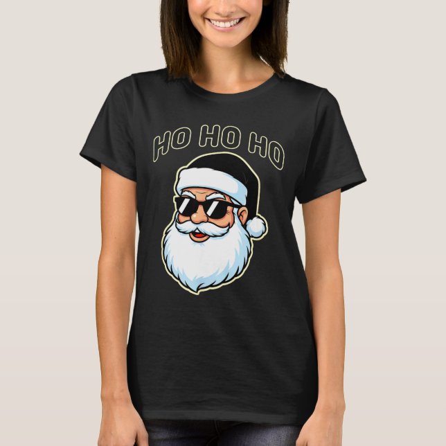 Cool Santa In Black Hat Sungles Graphic 2  T-Shirt (Vorderseite)