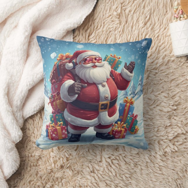 Cool Santa Pillow – Festive Charm for Cozy Spaces Kissen (Decke)
