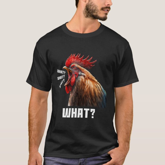 Cool Sarcastic Angry Rooster Screaming Graphic De T-Shirt (Vorderseite)