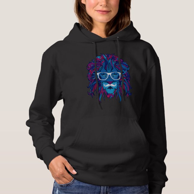 Cool  Sarcastic Lion Outfit Illustration Graphic Hoodie (Vorderseite)