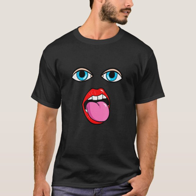 Cool  Sarcastic Smile Face Illustration Graphic De T-Shirt (Vorderseite)