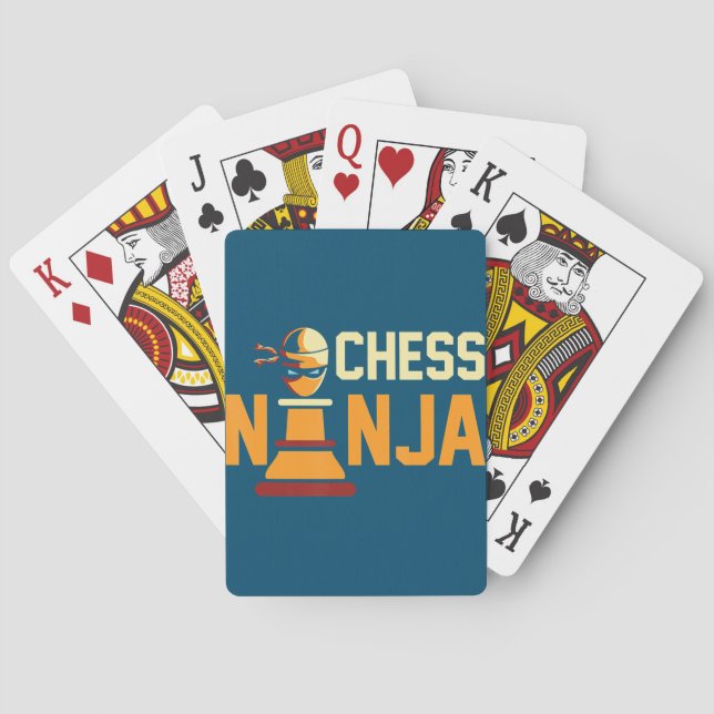 Cool Schach Ninja Schach Liebhaber Geschenk Spielkarten (Rückseite)