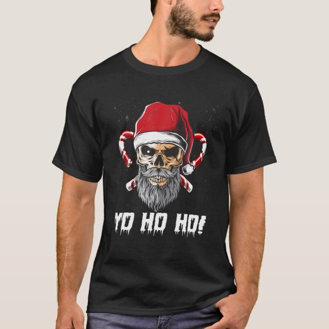 Cool-Schädelbart Santa Pirate Weihnachten Jolly Ro T-Shirt (Vorderseite)