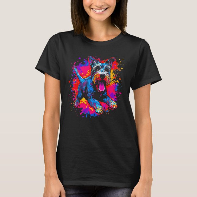 Cool Schnauzer Dog T-Shirt (Vorderseite)