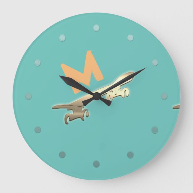 Cool School Skater Board Wall Clock Große Wanduhr (Vorderseite)