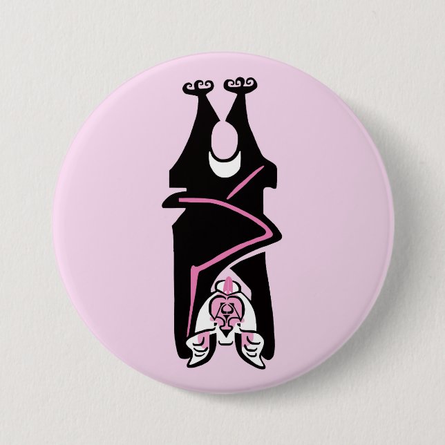 Cool Schwarz/Rosa BVT - Gefährdete Tiergrafik Button (Vorderseite)