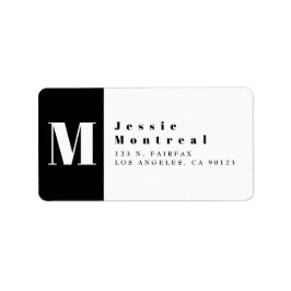 Cool Schwarz und Weiß| Moderne Rücksendeadresse Adressaufkleber