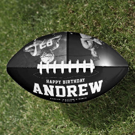 Cool Schwarz-Weiß-Moderne Geburtstagsgeschenk Foto Football