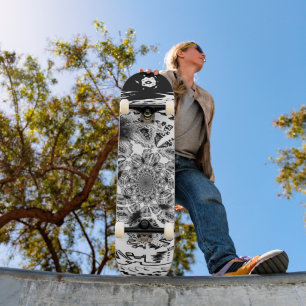 Cool Schwarz-weiß Skateboard