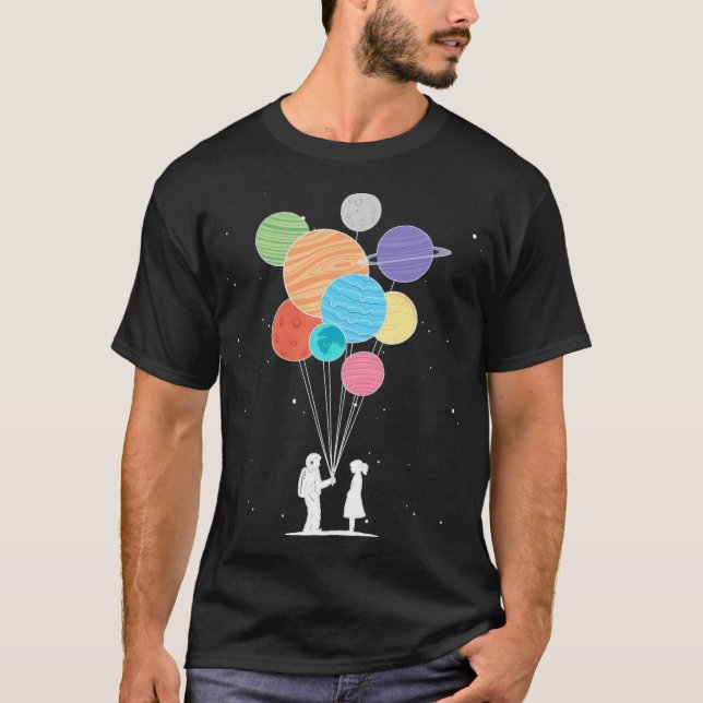 Cool Science Astronomie Astronaut Planets T Shirts (Vorderseite)