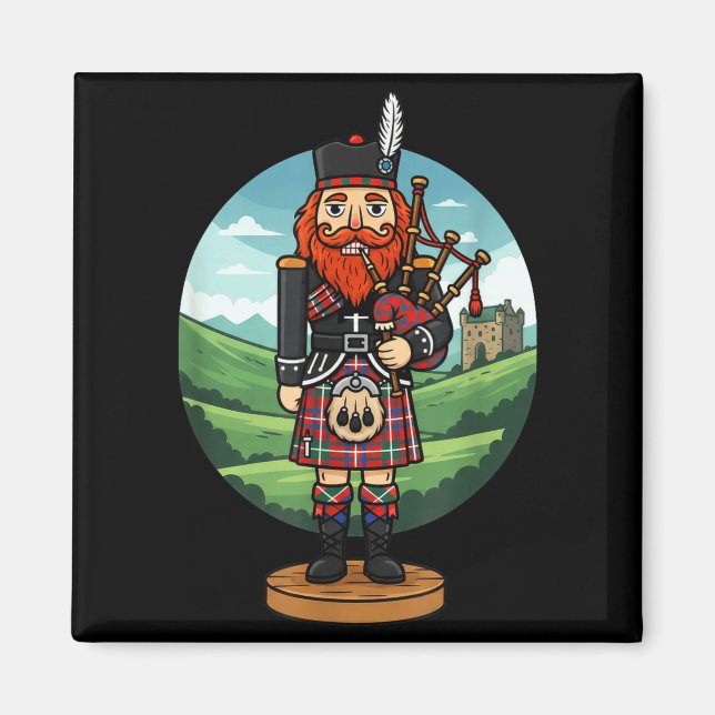 Cool Scottish Nutcracker Bagpes  Magnet (Vorne)