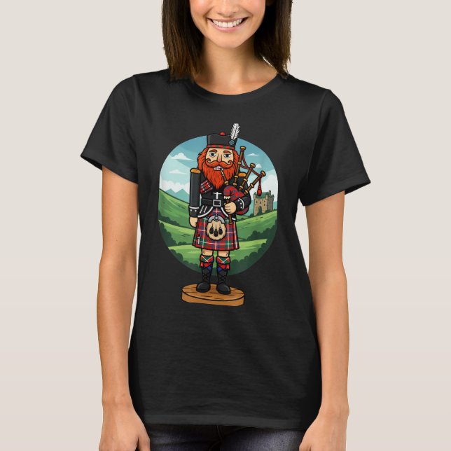 Cool Scottish Nutcracker Bagpes  T-Shirt (Vorderseite)