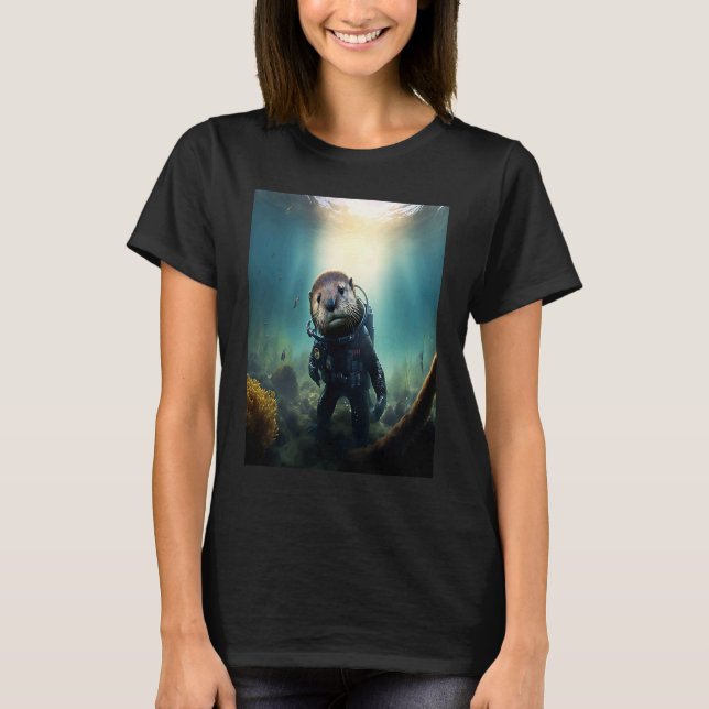 Cool Sea Otter Costume Scuba Diving Otter T-Shirt (Vorderseite)