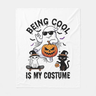 Cool Sein Ist Kostüm Halloween Geist Kürbis Katze_ Fleecedecke