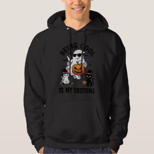 Cool Sein Ist Kostüm Halloween Geist Kürbis Katze_ Hoodie