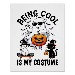 Cool Sein Ist Kostüm Halloween Geist Kürbis Katze_ Poster