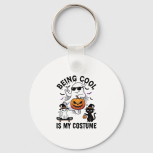 Cool Sein Ist Kostüm Halloween Geist Kürbis Katze_ Schlüsselanhänger