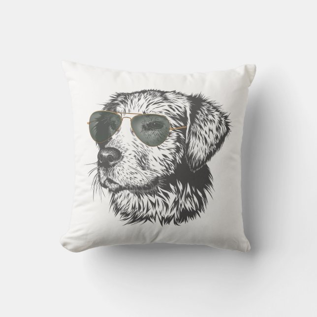 Cool Shades Dog T - Shirt Kissen (Vorderseite)