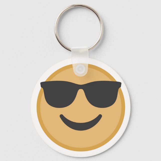 Cool Shades Emoji Face Schlüsselanhänger (Vorderseite)