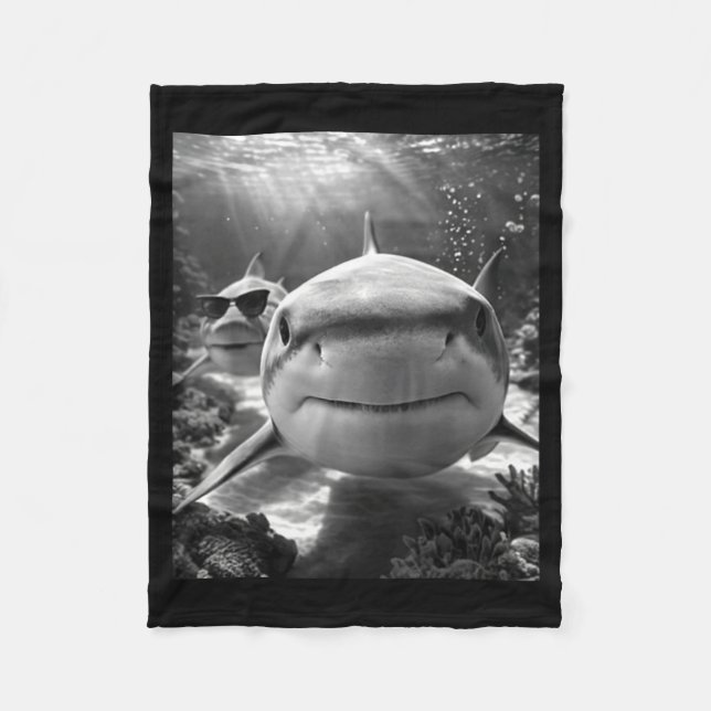 Cool Shark Animal Selfie  Fleecedecke (Vorderseite)