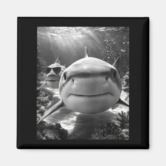 Cool Shark Animal Selfie  Magnet (Vorne)