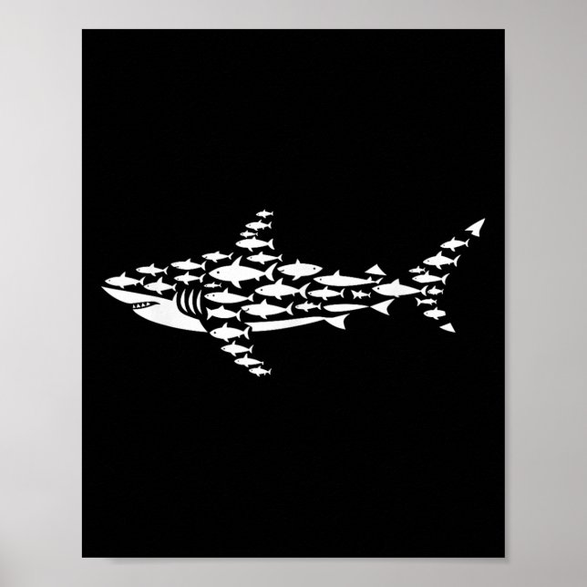 Cool Shark Art For Men Women Kids Boys Girls Shark Poster (Vorne)