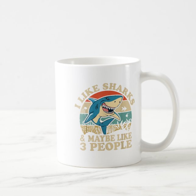 Cool Shark Art Men Women Great White Hammerhead Sh Kaffeetasse (Rechts)