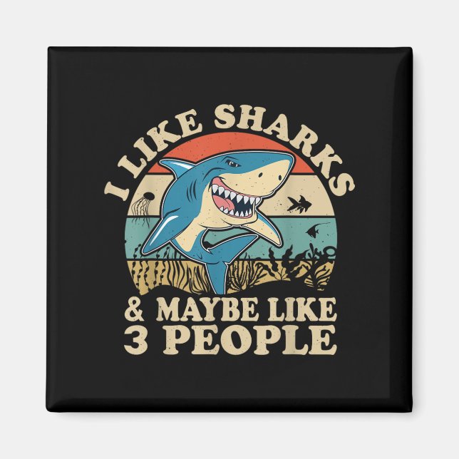 Cool Shark Art Men Women Great White Hammerhead Sh Magnet (Vorne)