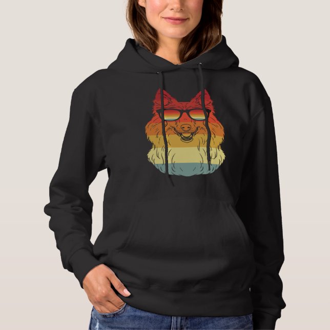 Cool Shetland Sheepdog Owner Animal  Dogs Retro Vi Hoodie (Vorderseite)