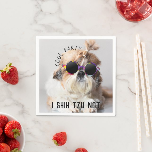 Cool Shih Tzu Sie Spaß niedliche Sonnenbrille Part Serviette (Beispiel)